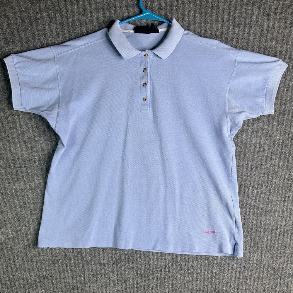 Vintage Patagonia Polo‎ Shirt Womens Size 9/10 Pink Logo